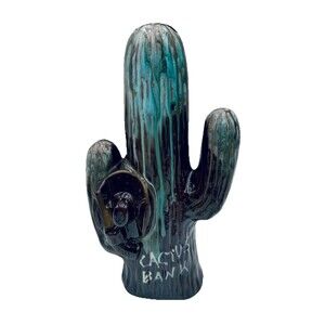Vintage Cactus Bank w Original Stopper Southwest Design w Gun & Hat Japan